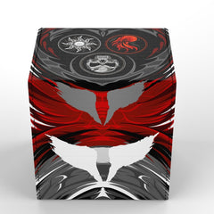 Realm Guard deck box with storage tray for dice and counters during play.