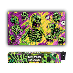 Realm Guard Melting Skulls 14x24 playmat with ample space for card layouts.