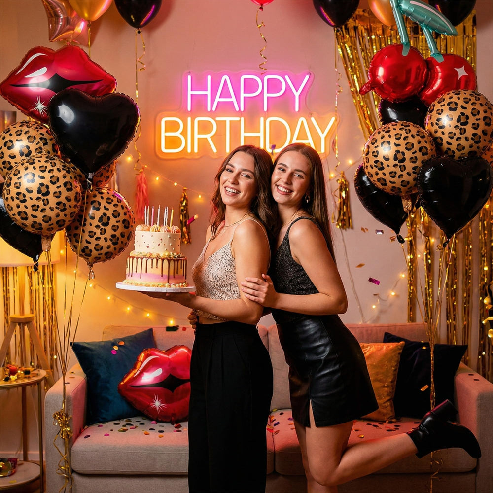 Realspring red lipstick balloons stand out on ceilings and photos