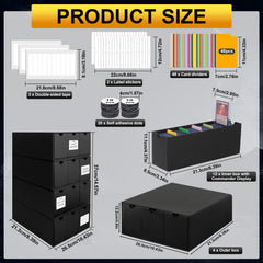 REAQUE Toploader Box dividers highlight organized color-coded sections for fast card locating
