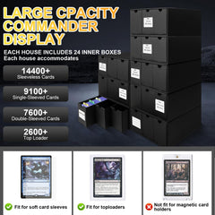 REAQUE top loader box holds 9100+ single-sleeved cards in organized trays.
