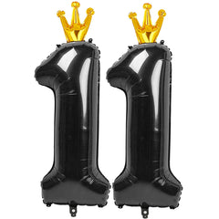 Reavor Black Number 11 balloon, 40-inch centerpiece for bold birthday decor.