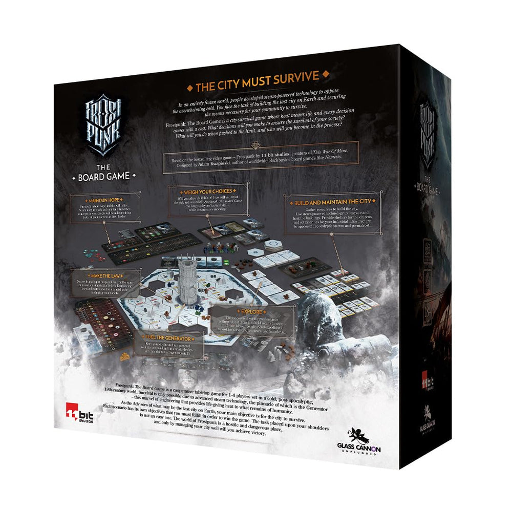 Citizens demands on mood gauge in Frostpunk board game by Rebel Studio for storytelling