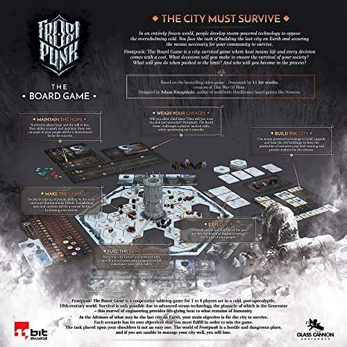 Dice and tokens from Frostpunk board game fueling tense resource management