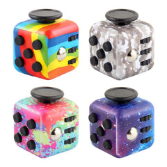 RE:BLEU fidget cube front view showing six tactile faces for focus and stress relief