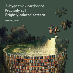 RECHIATO Library shelves canal scene inviting calm group play