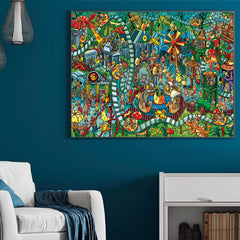 RECHIATO dinosaur park puzzle artwork with vibrant colors for engaging sessions.
