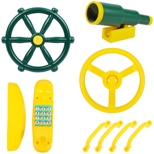 RedSwing pirate ship wheel yellow for interactive backyard play