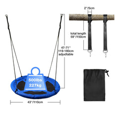 RedSwing saucer swing installed in a tree ready for outdoor fun