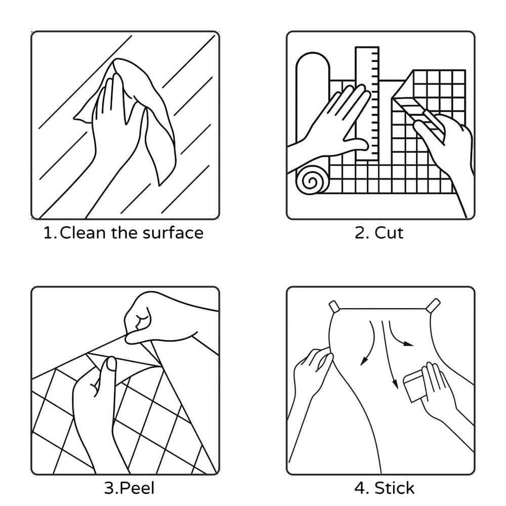 REDUCIO! Dollhouse wallpaper self-adhesive makes application quick and precise.