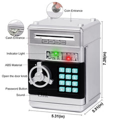 Refasy piggy bank capacity—stores coins and notes to encourage budgeting.