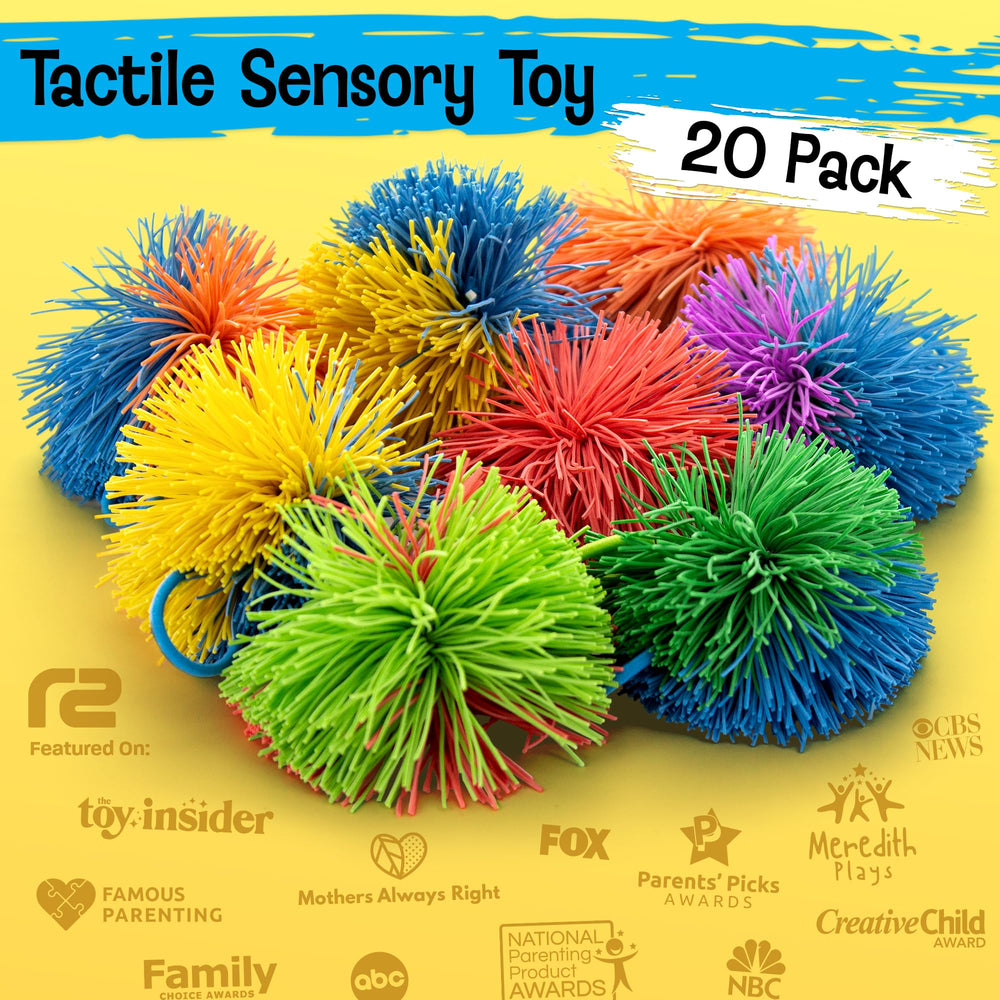 Refresh Sports close-up stringy ball texture for sensory exploration and fidget play.