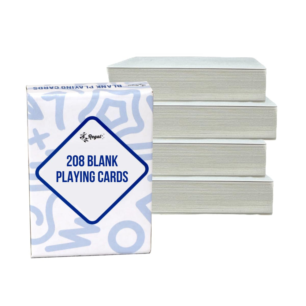 Regal Games 208 blank playing cards front view, ready for custom games and art projects.