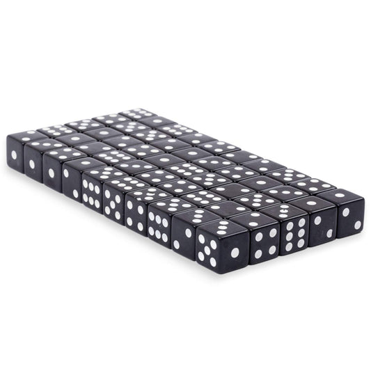 Regal Games 6-Sided Square Dice in black for classroom math and game nights.
