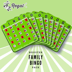 Regal Games bingo card close-up shows smooth sliding window