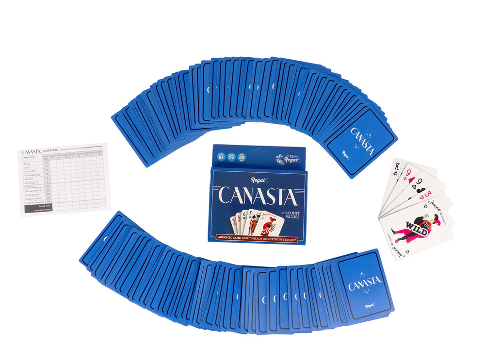 Regal Games Canasta two-deck 54 cards set for dynamic multi-player evenings.
