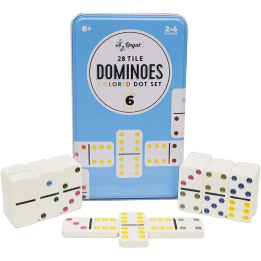 Regal Games Double 6 Dominoes colorful tiles for vibrant family play