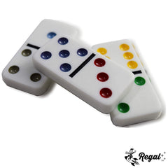 Regal Games Double 6 Dominoes tiles sized 2x1 inches for easy handling