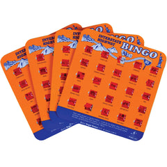 Regal Games finger-tip shutter bingo cards with sliding windows for easy on-the-go play.
