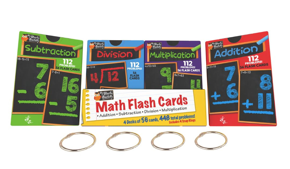 Regal Games flash cards four-pack rings for portable practice.