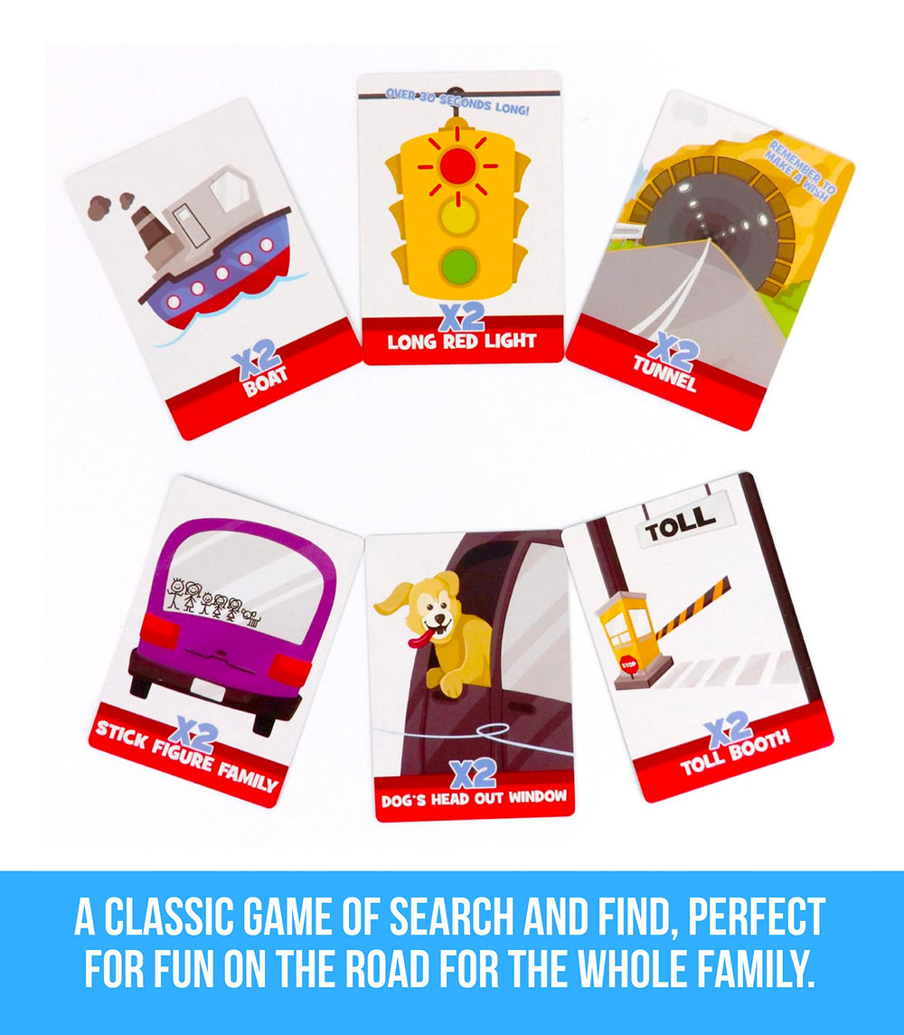 Regal Games road trip-ready scavenger hunt set on compact travel pack.