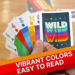 Regal Games ScorZo Rummy colorful card design helps kids learn strategy.