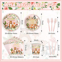 Rejoice Bunny Woodland 7-inch plates designed for easy portioning during celebrations.