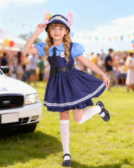 Relaehih child wearing police uniform promotes role-play and immersive storytelling.