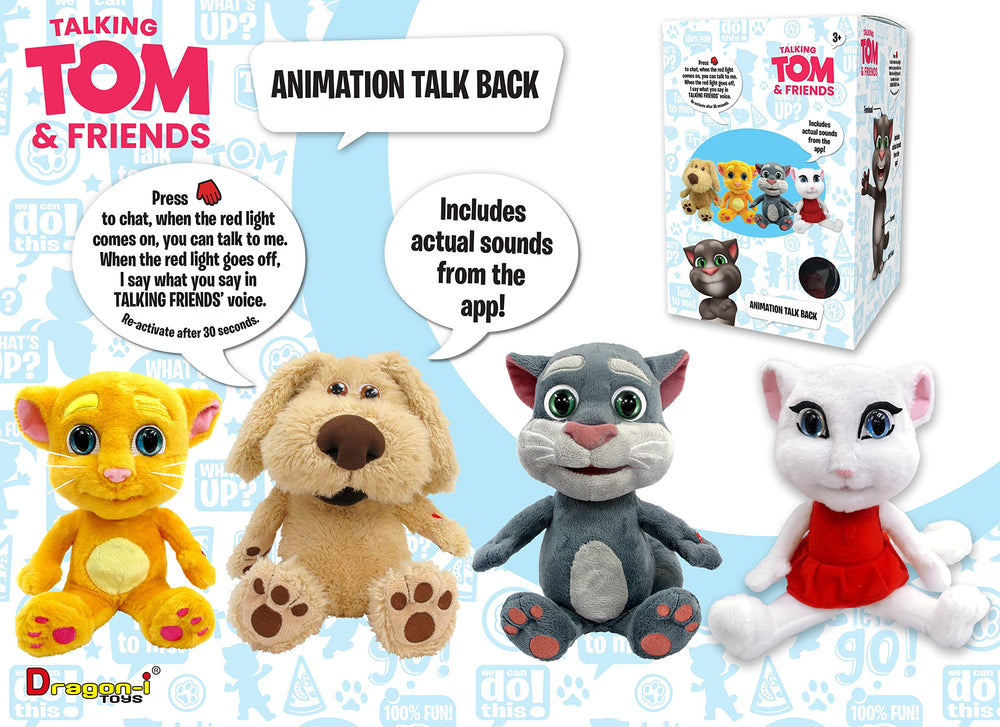 Relsy Talking Tom battery compartment powers interactive features for hours.