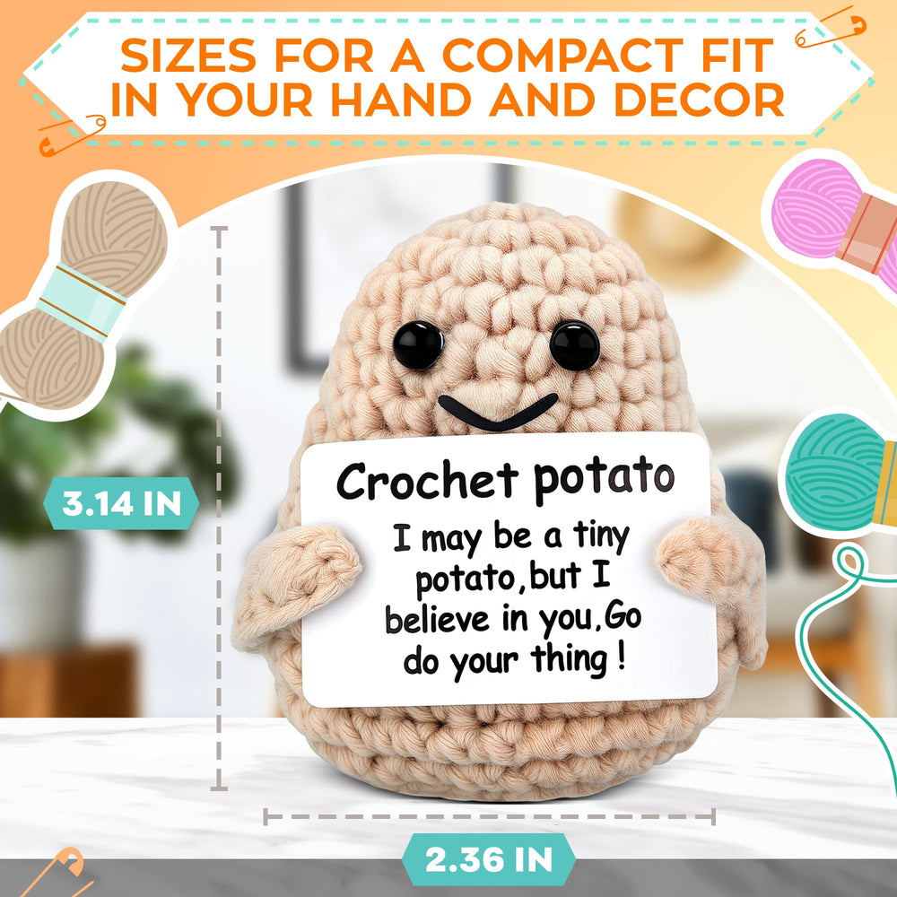 Reluen potato plush with encouragement card for gifting coworkers.
