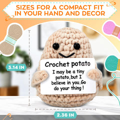 Reluen potato plush with encouragement card for gifting coworkers.