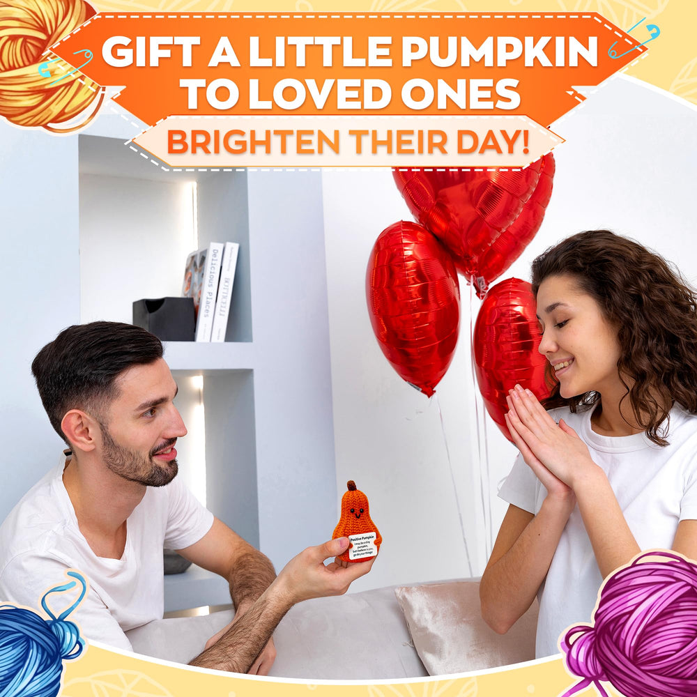 Reluen Soft Pumpkin Crochet Plush compact size for small spaces.