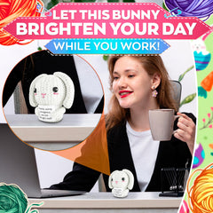 Reluen bunny travel buddy in cozy carry, a soft reminder while away.
