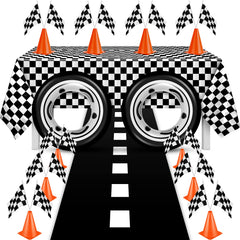Remagr race car flags brighten party decor and photo backdrops.