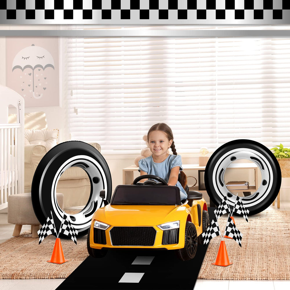 Remagr race car running mat 16.4 ft guides kids’ play paths.