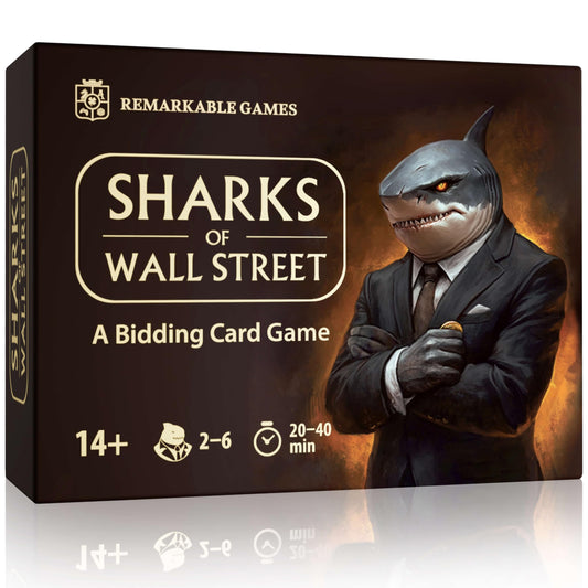 Remarkable Games Sharks of Wall Street card game play showing quick rounds and bidding