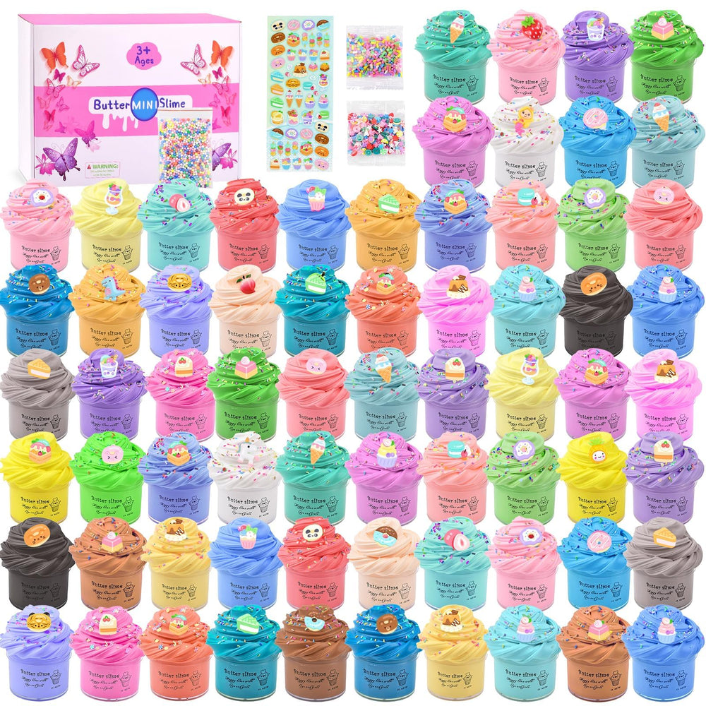 Remethsu Butter Slime Kit 68-pack with assorted colors for creative, sensory play.