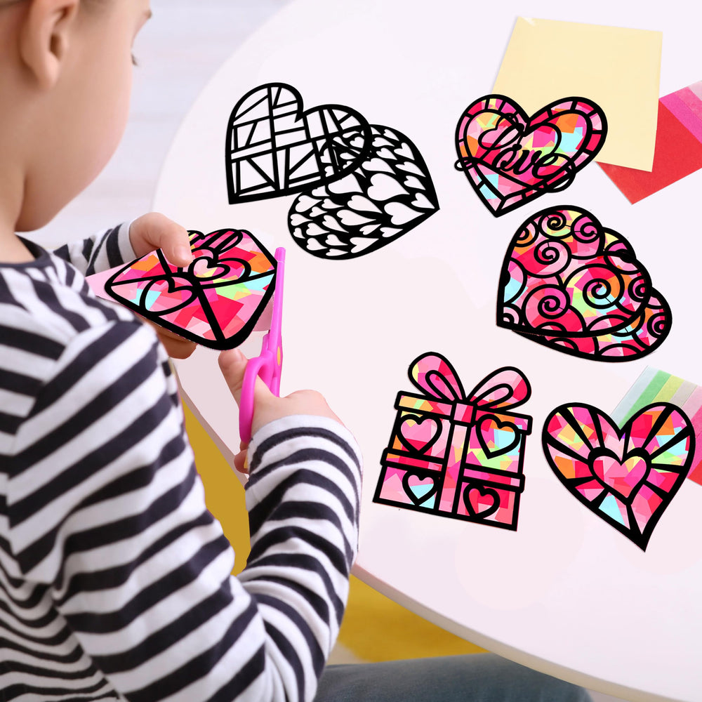 Renbuzhu finished suncatchers display adding festive Valentine charm.