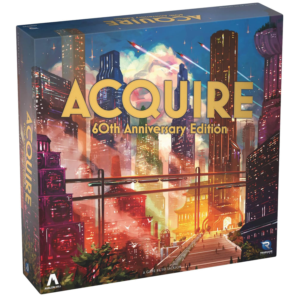 Renegade Acquire 60th Anniversary deluxe box with premium components for immersive play.