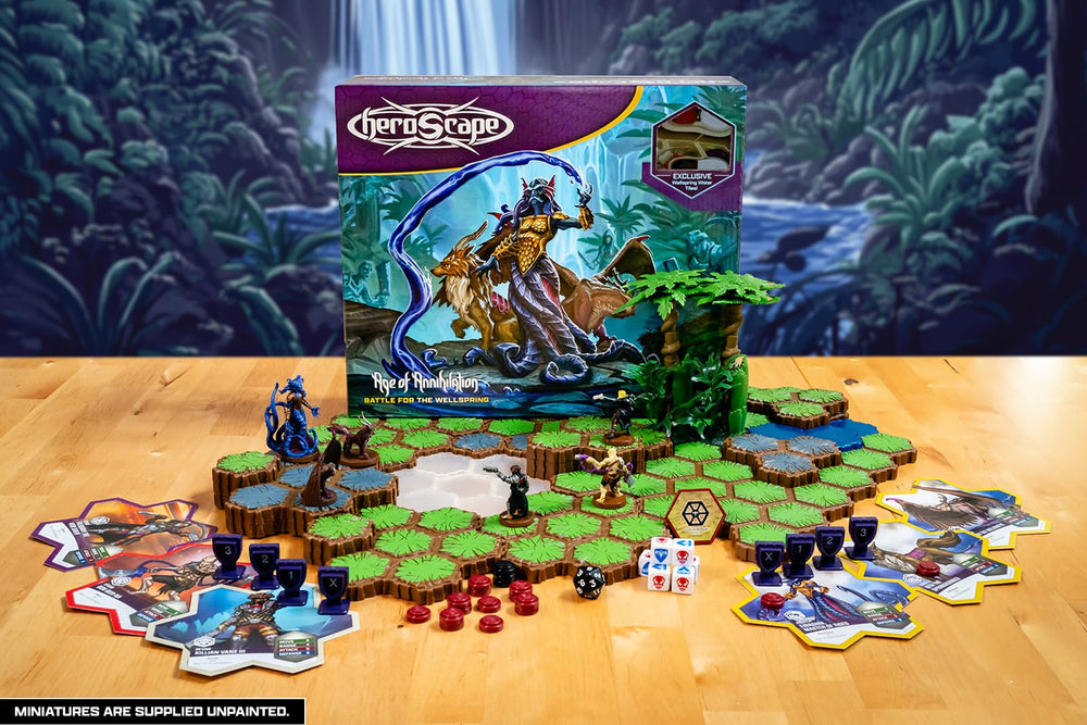 Heroscape Wellspring water terrain tile adds immersive battlefield feature.
