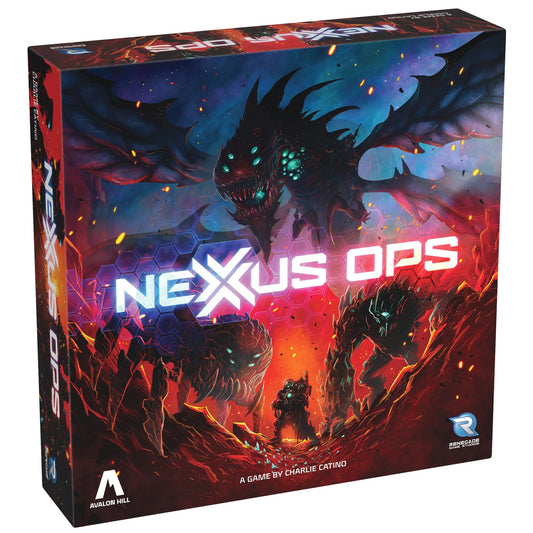 Renegade Game Studios Nexus Ops mines rubium battle scene for strategic play.