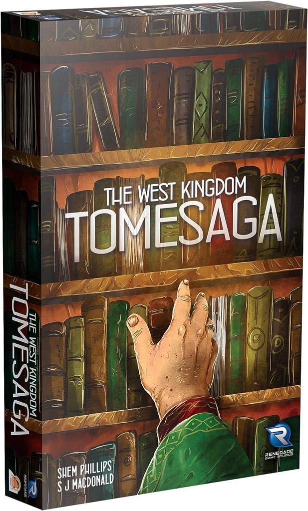 Renegade Game Studios Tomesaga box art showing campaign setup for epic kingdom building