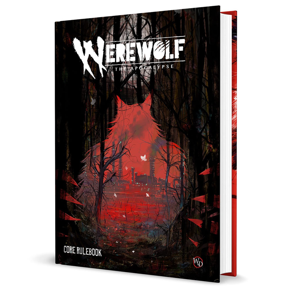 Renegade Game Studios Werewolf: The Apocalypse 5e core rulebook cover, sturdy hardcover for long campaigns.