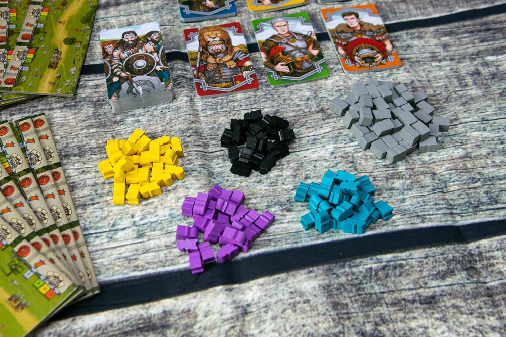Renegade Hadrian's Wall board and components highlighting setup for strategic rounds