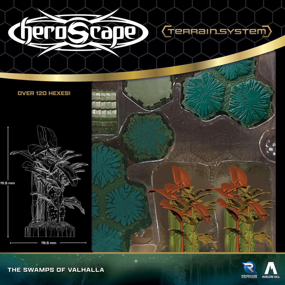 Renegade Heroscape 1-hex swamp tiles for quick setup