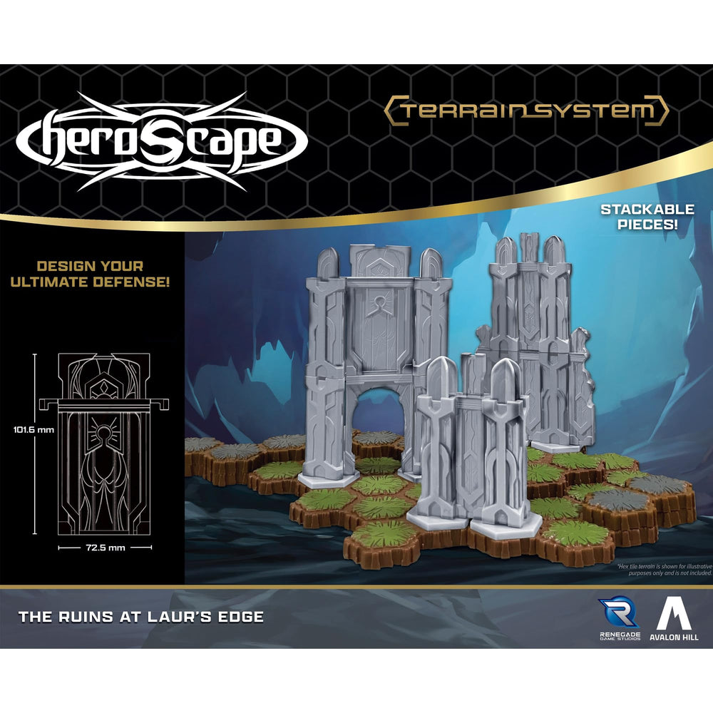 Renegade Heroscape Laur's Edge multi-level setup creates layered battlefields.