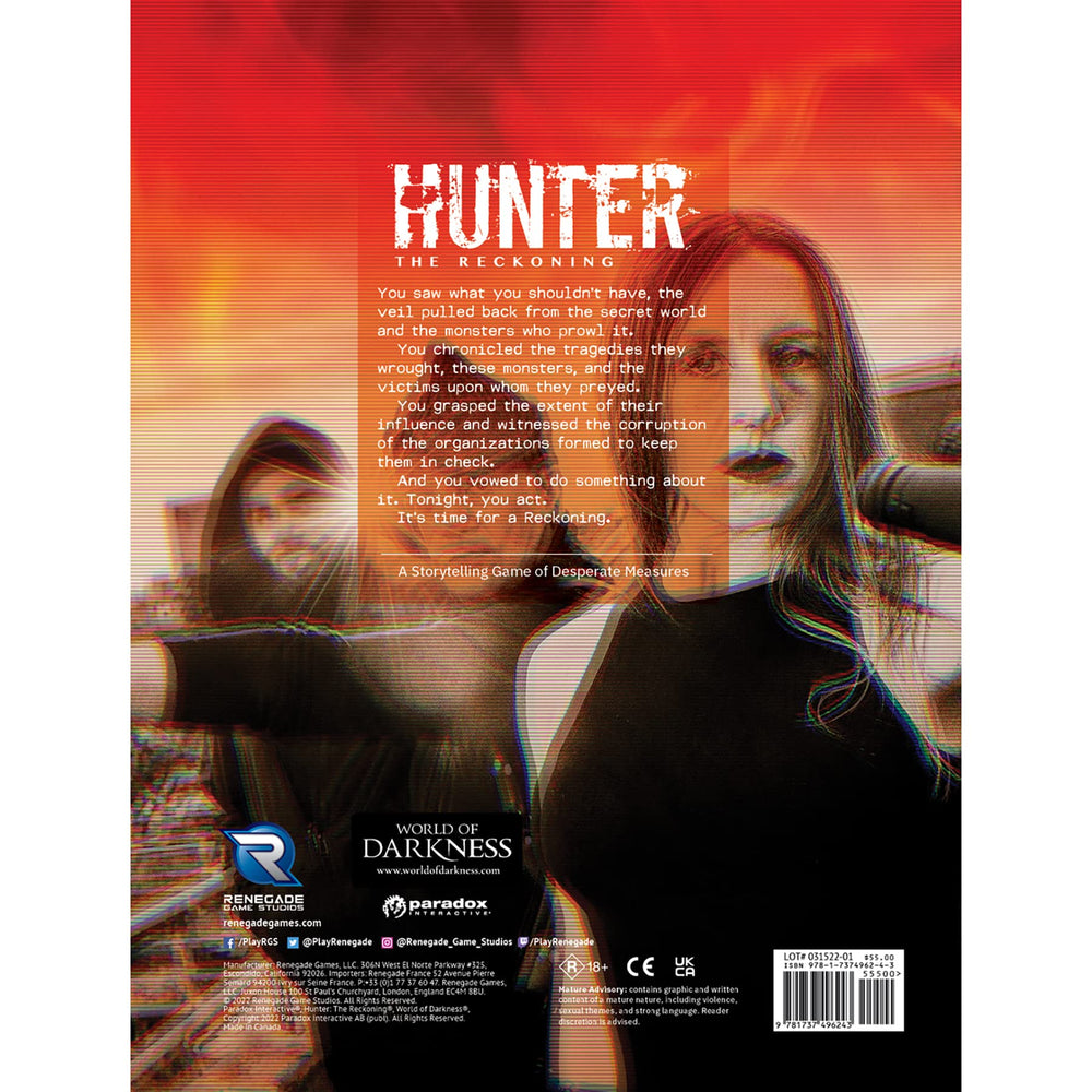 Mature content warning for responsible, age-appropriate gameplay in Hunter 5e