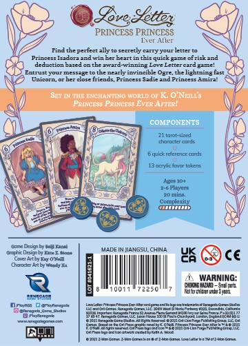 Renegade Love Letter Princess Ever After acrylic tokens supporting quick scoring and interaction
