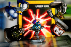 Renegade Robo Rally cards and tokens support tactical decision-making.