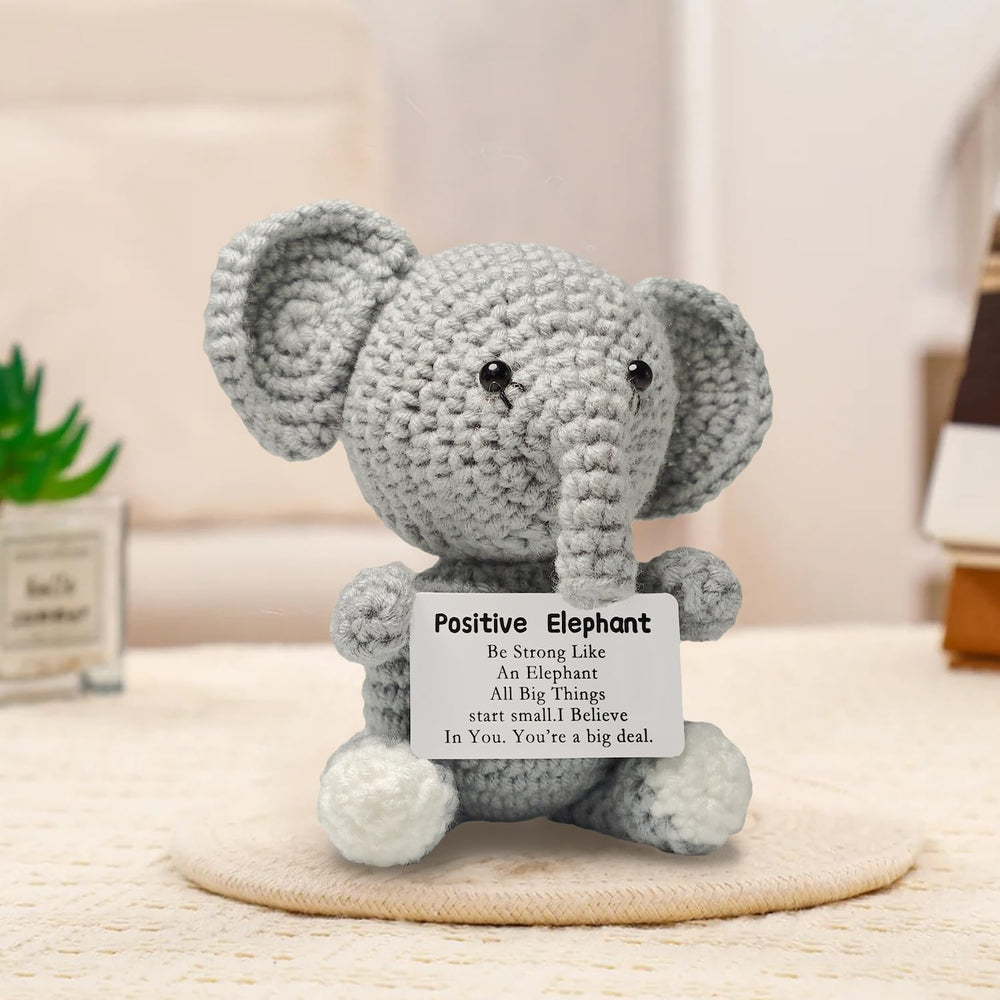 Repnalm handmade crochet elephant close-up showcases soft fibers for cozy comfort.
